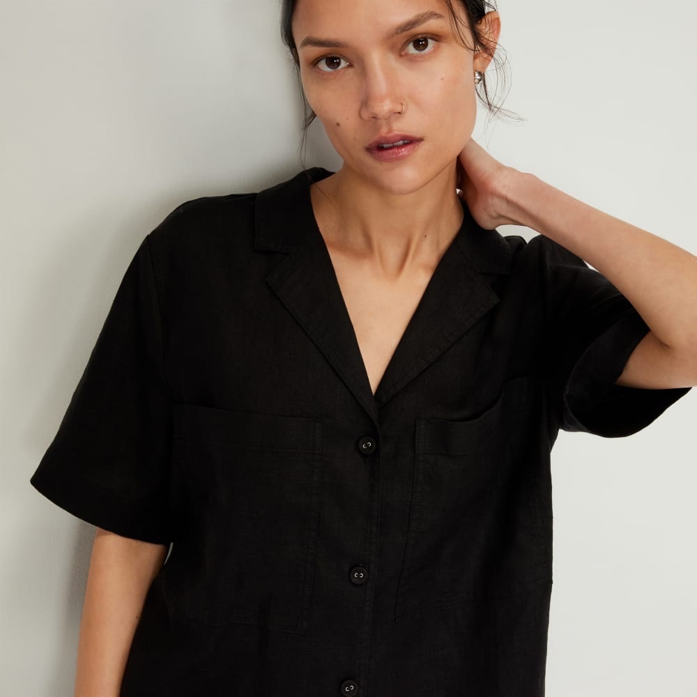 Everlane Linen Workwear Shirt Black - Picture 4 of 7